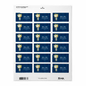 Blauwe Barn Mason Jar en zonnebloemen | Adres Etiket (Full Sheet)