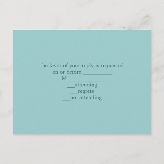 blauwe barnwood land maisy bruiloft reactie RSVP Uitnodiging Briefkaart (Achterkant)