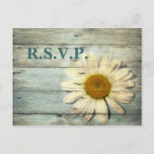 blauwe barnwood land maisy bruiloft reactie RSVP Uitnodiging Briefkaart (Voorkant)