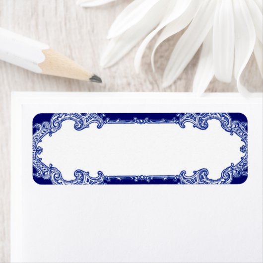 Blauwe Barokgrens Etiket (Insitu)