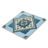 Blauwe Baroque Middellandse Zee Tegeltje (Zijkant)