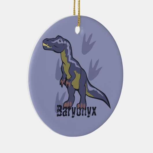 Blauwe Baryonyx Keramisch Ornament (Rechts)