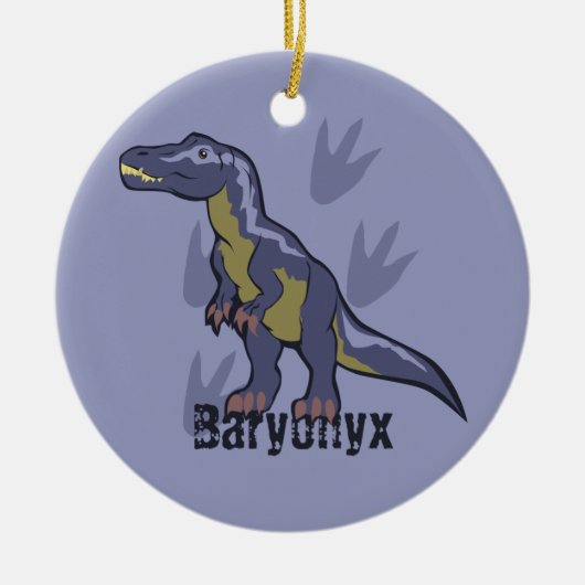 Blauwe Baryonyx Keramisch Ornament (Voorkant)