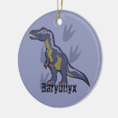 Blauwe Baryonyx Keramisch Ornament (Links)