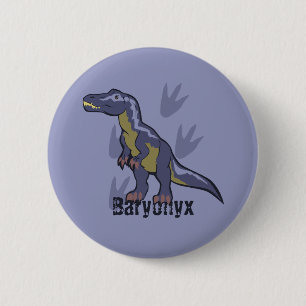 Blauwe Baryonyx Ronde Button 5,7 Cm
