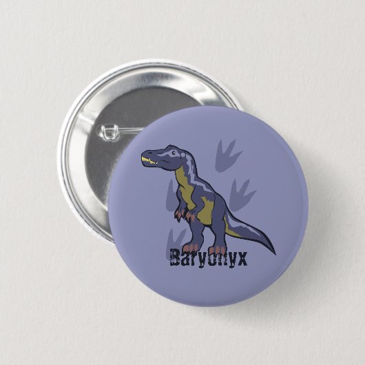 Blauwe Baryonyx Ronde Button 5,7 Cm (Voorkant /achterkant)