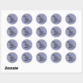 Blauwe Baryonyx Ronde Sticker (Vel)