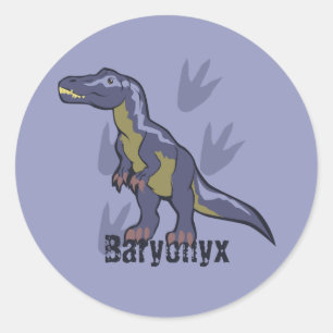 Blauwe Baryonyx Ronde Sticker