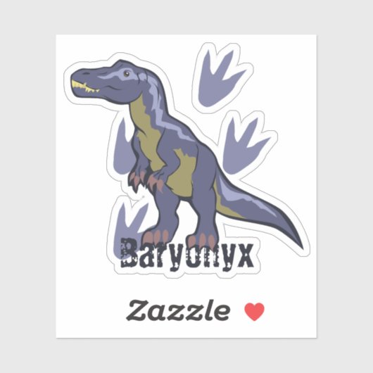 Blauwe Baryonyx Sticker (Vel)