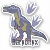 Blauwe Baryonyx Sticker (Voorkant)