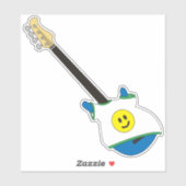 Blauwe Bas met een Happy Face-shirtsticker Sticker (Vel)