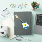 Blauwe Bas met een Happy Face-shirtsticker Sticker (iPad Cover)