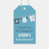 Blauwe Baseball Baby Jongen Douche Party Labels Cadeaulabel (Voorkant)