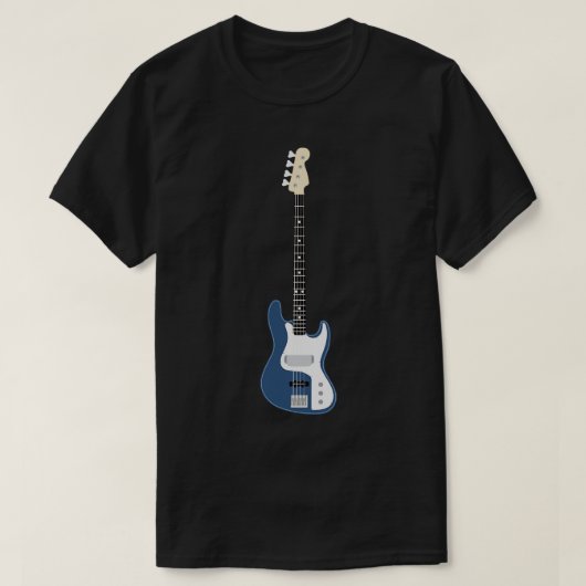 Blauwe basgitaar t-shirt (Design voorkant)