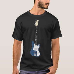 Blauwe basgitaar t-shirt