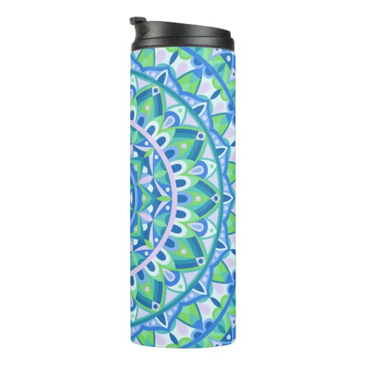 Blauwe basis Mandala Thermosbeker (Geroteerd rechts)