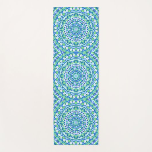 Blauwe basis Mandala Yogamat (Voorkant)