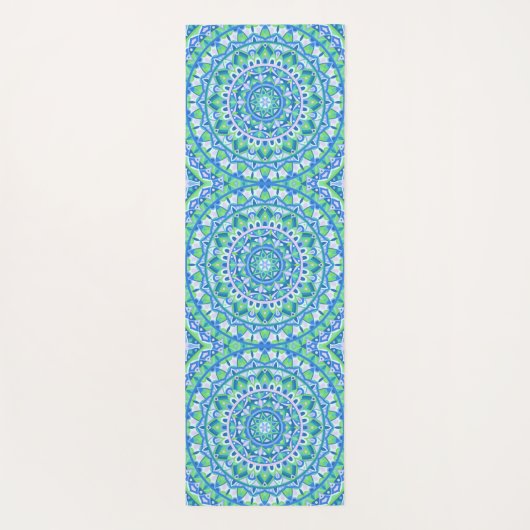 Blauwe basis Mandala Yogamat (Achterkant)
