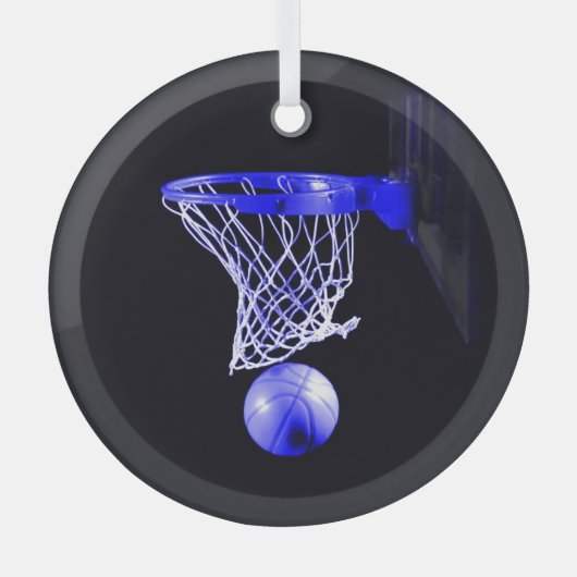 Blauwe Basketbal Kerstmis Ornamenten (Voorkant)