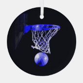 Blauwe Basketbal Kerstmis Ornamenten (Achterkant)