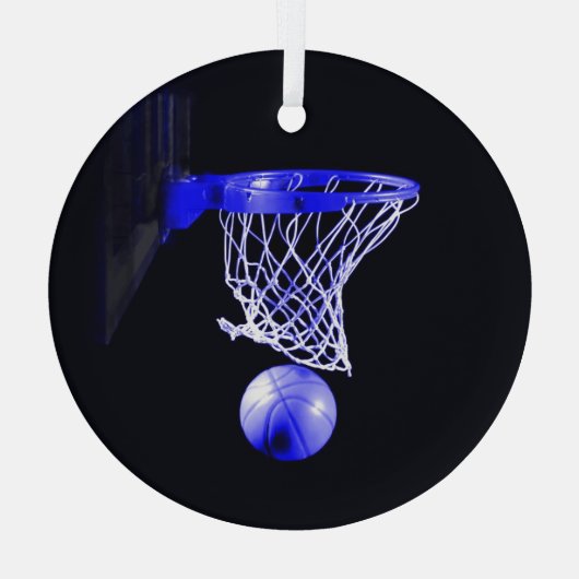 Blauwe Basketbal Kerstmis Ornamenten (Achterkant)