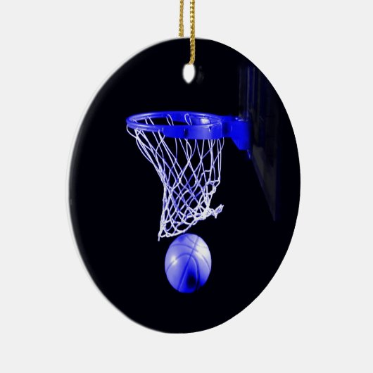 Blauwe Basketbal Kerstmis Ornamenten (Rechts)