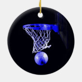 Blauwe Basketbal Kerstmis Ornamenten (Achterkant)