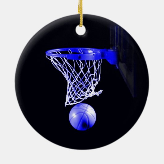 Blauwe Basketbal Kerstmis Ornamenten (Achterkant)