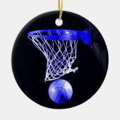 Blauwe Basketbal Kerstmis Ornamenten (Voorkant)