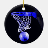 Blauwe Basketbal Kerstmis Ornamenten (Achterkant)