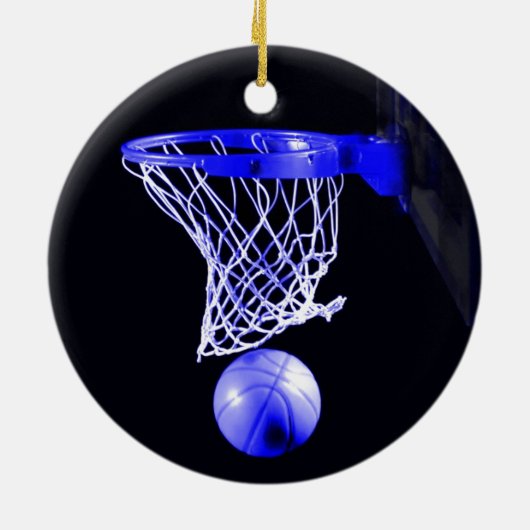 Blauwe Basketbal Kerstmis Ornamenten (Achterkant)
