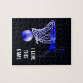 Blauwe Basketball - Kunst ter illustratie van spor Legpuzzel (Horizontaal)