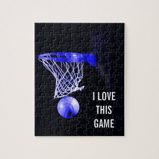 Blauwe Basketball - Kunst ter illustratie van spor Legpuzzel (Verticaal)