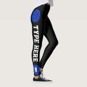 Blauwe Basketball Team Name en Player Number Sport Leggings (Rechts)