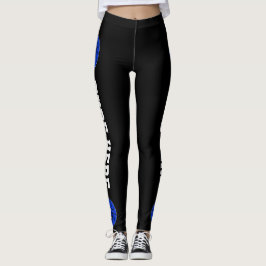Blauwe Basketball Team Name en Player Number Sport Leggings