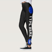 Blauwe Basketball Team Name en Player Number Sport Leggings (Links)