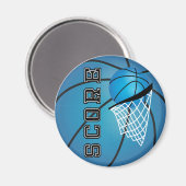 Blauwe basketbalscore magneet (Voorkant / Achterkant)