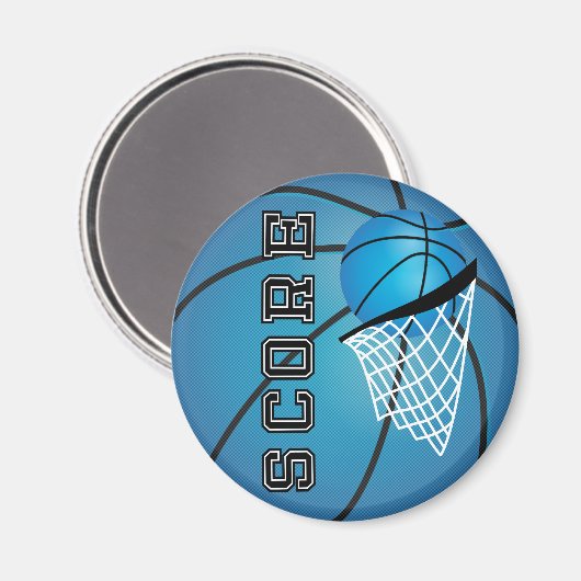 Blauwe basketbalscore magneet (Voorkant / Achterkant)