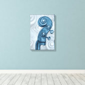 Blauwe bass Scroll Canvas afdrukken (Insitu (Houten vloer))