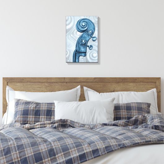Blauwe bass Scroll Canvas afdrukken (Insitu (Slaapkamer))