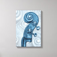 Blauwe bass Scroll Canvas afdrukken