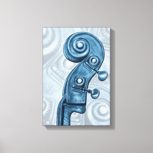 Blauwe bass Scroll Canvas afdrukken (Voorkant)