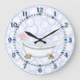 Blauwe bathroebel grote klok