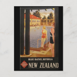 Blauwe Baths Rotorua Nieuw-Zeeland Briefkaart
