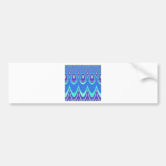 Blauwe batik bumpersticker (Voorkant)