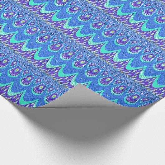 Blauwe batik cadeaupapier (Hoek)