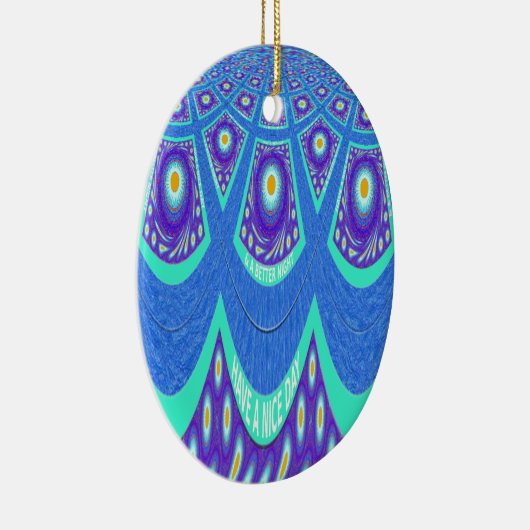 Blauwe batik keramisch ornament (Rechts)