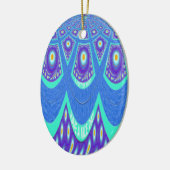 Blauwe batik keramisch ornament (Links)