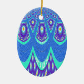 Blauwe batik keramisch ornament (Voorkant)