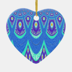 Blauwe batik keramisch ornament